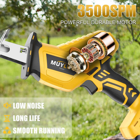 Cordless Reciprocating Saw With 20V Battery And Charger Variable Speed 0 to 3500 SPM Tool Free Blade Change, garden view