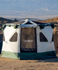 Instant Setup Pop Up Camping Tent For 4 To 8 People Lightweight Yet Durable Wind Resistant UPF 50 Plus Sun Protection shown outdoors