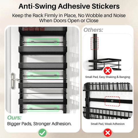 Eight Tier Over The Door Organizer With Adjustable Baskets For Bathroom Closet Storage Heavy Duty Hanging Rack Black Zero Hustle Setup Saves Major Square Footage And Keeps Your Entire Home Looking Crisp