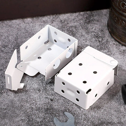 2 Inch Low Profile Box Mounting Brackets for Window Blinds Headrail White Set of Four Left and Right Mounts, DIY Friendly Hardware