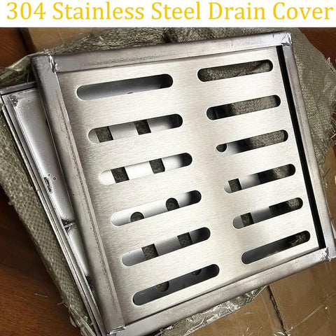 Rugged Stainless Steel Drain Cover And Shower Grate Frame For Floor Tile Catch Basin featuring a smooth, durable surface design.