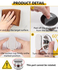 Two Pack Suction Cup Door Handle No Drilling Install For Shower Glass Doors Cabinets And Mirrors 62x50mm Silver Easy Press Lock And Turn For Secure Hold, installation steps