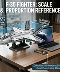 F-35 Fighter Jet Building Blocks Set With 1,490 Pieces For A Boss Level Military Model Build Realistic Stealth Aircraft On Desk