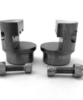 Dead Set Bulletproof 1018 Steel Weld Bungs, Interlocking Inline Tube Connectors For Roll Cages with stainless bolts, 1.5 inch size.