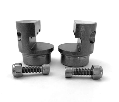 Dead Set Bulletproof 1018 Steel Weld Bungs, Interlocking Inline Tube Connectors For Roll Cages with stainless bolts, 1.5 inch size.
