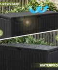 Big 120 Gallon Outdoor Deck Box Lockable Waterproof Storage Chest for patio cushions garden tools packages weatherproof