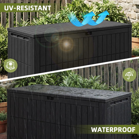 Big 120 Gallon Outdoor Deck Box Lockable Waterproof Storage Chest for patio cushions garden tools packages weatherproof