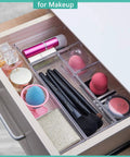 Six Piece Clear Acrylic Drawer Organizer Set For Makeup Cosmetics Jewelry Utensils Gadgets And Office Essentials Versatile Storage Trays With Customizable Layout To Fit Any Drawer Keep Stuff Neat And Accessible inside drawer