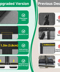 Comparison of upgraded magnetic screen door with full strip magnets, heavy-duty fiberglass mesh, and previous design features