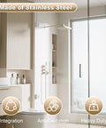 Heavy Duty Brushed Nickel Glass Shower Door Hinges For 90 Degree Corner Mount With Soft Rubber Gasket To Prevent Scratches And Damage Durable Bathroom Hardware Replacement Easy To Install Secure Fit Pair in modern bathroom setting.