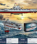 USS Enterprise Aircraft Carrier Building Kit 1883 Piece Military Ship Model for Adults with detailed dimensions and box