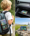 Starter Bass Fishing Tackle Kit For Kids And Beginners With 75 Pieces No Junk Fillers Lures shown in backpack, car, and outdoors.