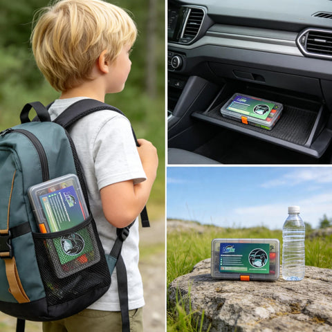 Starter Bass Fishing Tackle Kit For Kids And Beginners With 75 Pieces No Junk Fillers Lures shown in backpack, car, and outdoors.