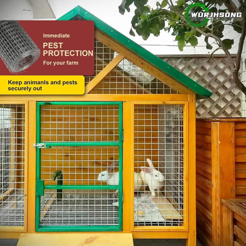 Heavy Duty Black Hardware Cloth Roll PVC Vinyl Coated Galvanized Steel Wire Mesh One Quarter Inch 23 Gauge Size in use for rabbit enclosure.
