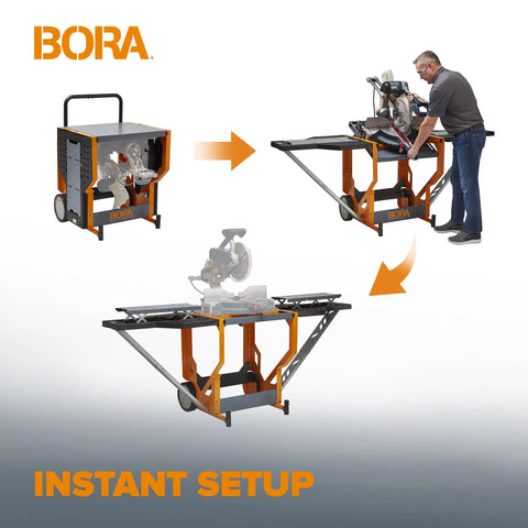 Kickass Rolling Miter Saw Stand With Smooth Gliding Casters And Spinning Workbench Top For Razor Sharp Cuts Solid As A Rock Portable Power Tool Bench Built Heavy To Tackle Every Build Safely