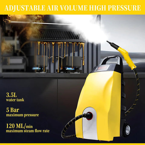 High Power 3000w Steam Cleaner With Continuous Vapor And Triple Safety System for effective kitchen grease removal.