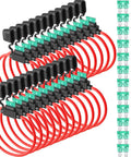 24 Pcs Workhorse Inline Fuse Holder Kit With Atc Blade Fuses 30 Amp Heavy Duty Tin Plated Copper Contacts Durable Rubber Caps on red wires.