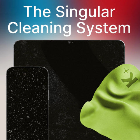 Koala lens cleaning cloth, Japanese microfiber, black and green; pack of 6 for glasses, cameras, and screens