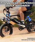 Mountain Electric Bike For Adults With 16 Inch Fat Tire Wider Seat 800W Peak Motor Removable Battery Front Suspension Fork
