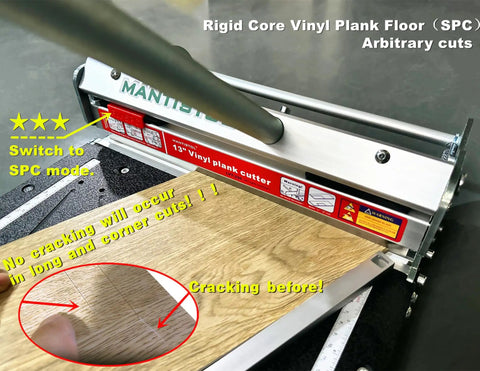 Eight Point Eight Inch Pro Vinyl Floor Cutter That Cuts All Vinyl Types From LVP To SPC And More With A Moveable Blade in action