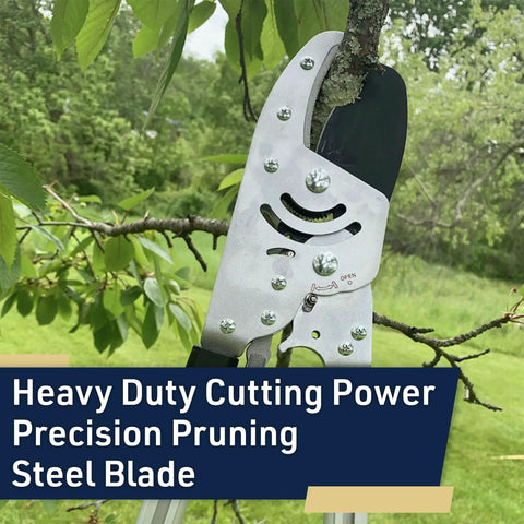 Double Ratcheting Anvil Lopper With Extendable Handles 26 To 40 Inches trimming branch with precision steel blade.