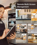 Plug And Play Ready Top Shelf 55 Inch Double Sided Digital Signage Kiosk With 4K Ultra HD Display Designed For Busy Retail Stores And Restaurants Smooth Operation Guaranteed displayed in a bustling cafe.