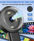Handheld Digital Microscope With Light 100X Fixed Focus, 2 Inch LCD Screen, LED Illumination, Perfect Loupe For Coins, Jewelry, Trichomes And Tiny Details, Hands On Learning Tool For Kids And Adults To Explore. Lens close-up with 1MP HD camera