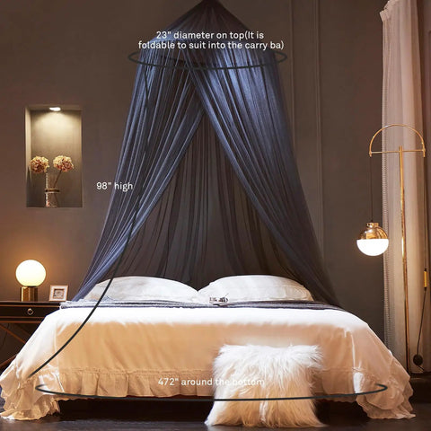Bed Canopy Mosquito Net For Indoor Outdoor Use Dome Style Bed Tent With 90 Inch Height And 23 Inch Hoop Fits Single To King Beds