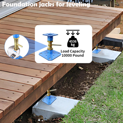 Heavy Hitter House Jacks For Permanent Leveling Built Like A Tank Adjustable Screw Support Post 10000lb on foundation for structural support.