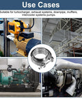 V Band Clamp With Flange 2.36 Inch 304 Stainless Steel Exhaust Clamp Kit for auto use in various mechanical systems.