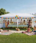 10x20 Ft Pop Up Canopy Tent With Six Sidewalls And Mosquito Netting, Heavy Duty Commercial Instant Outdoor Shelter in a park setting