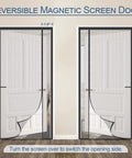 Heavy Duty Magnetic Screen Door With Reinforced 255g/m2 Mesh shown reversible for left or right opening on 36 x 96 inch doors.