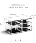 Dope 5 Drawer Makeup Organizer For Vanity Storage Clear Acrylic With Stackable Modular Drawers and dimensions shown