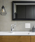 Bathroom with 2-Gang Decorator And Blank Wall Plate White With Screws, Heavy-Duty Unbreakable Plastic Cover for home and office
