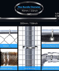 Heavy Duty 304 Stainless Steel Zip Ties 11.8 Inches Metal Cable Ties for securing wire fencing and exhaust wraps outdoors.