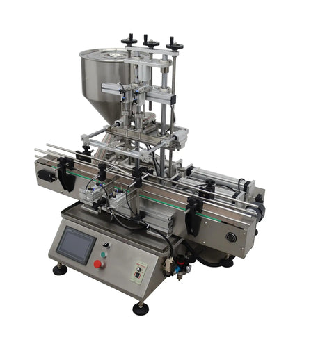 Heavy Duty Double Head Automatic Paste Filler Smooth Operator Sauce And Syrup Filling System With Conveyor Belt 100 To 1000 Ml Capacity, stainless steel design.