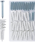 60Pcs Self Drilling Drywall Anchors And 8 Screws Heavy Duty Wall Anchors For Drywall Holds Up To 75 Lb No Pre Drill Hole Required Drywall Screws And Anchors Kit For Hanging Frames Shelves And TV
