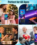 Collage of Jellyfish USB Night Light Mood Lamp with 7 Color Changing Modes used in different settings such as gifting and desktop decor.