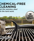Bristle Free Grill Cleaner For Outdoor Grills Heavy Duty BBQ Scrubber With Stainless Steel Blades Cold Cleaning Tool For Grates And Grilling Maintenance displayed on a grill