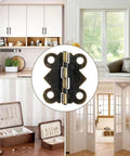 12 Pcs Small Brass Hinges With Screws 1 Inch Retro Vintage Bronze Butterfly Style Hinge Set for cabinets and boxes