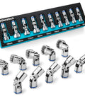Three Eighth Inch Drive Universal Joint Socket Set Swivel Socket Set Ten Piece Metric Range Ten To Nineteen mm in EVA Foam Organizer