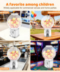 White Coin Operated Vending Cabinet And Premium Candy Dispenser For Home Arcade Or Retail Counter Big Time Five Hundred Ball Storage in retail and amusement settings.
