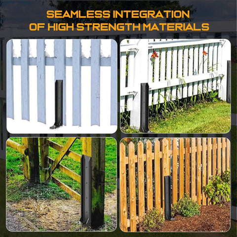 Heavy Duty Fence Post Repair Kit With Rust Resistant Metal H Shaped Support Bracket And Anchor Bolts for stabilizing wood fences