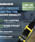 Pro Series Kwik Lok Transom Boat Tie Down Straps 2 Pack 2 Inch By 4 Foot Adjustable With Boat Pads Beefy Heavy Duty 1200 Lbs image