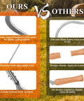 Comparison of Stand Up Weeding Sickle With Adjustable Long Handle Stainless Steel Double Serrated Blade vs standard sickle features