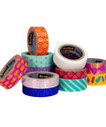 Decorative Washi Tape for Planners and Crafts, Blurred Lines Pattern, 6-Roll Pack with colorful designs, assorted styles visible
