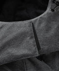 Close-up of Charcoal Heather fabric detachable hood of Women's Snow Ski Jacket Cozy Warm Winter Coat Waterproof Windproof Built For The Slopes Snowboarding