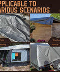 Heavy Duty Tarp 10x12 Ft 12 Mil Waterproof With Grommets over field, warehouse, camping site, and vehicle cover