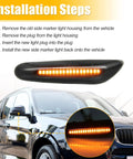 Full LED Side Turn Signals for BMW 1 3 5 Series E36 E46 E60 E87 E90 E92 X1 X3 Amber Fender Side Marker Lights Front Flowing LED Lamps