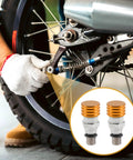 Close-up of 2 Pack M5x0.8 Universal Motorcycle Fork Bleeder Screws For Dirt Bikes And Motocross Air Bleeder Valve Heavy Duty Metal Orange Hardware